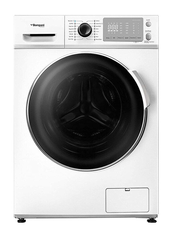 

Bompani 8 Kg Front Load Stainless Steel Washing Machine, BO3000, White