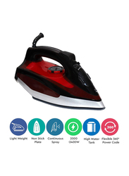 Nobel Steam Iron with Steam Burst Function Non Stick Ceramic Coat Soleplate and Variable Heat Selection, 2400W, NSI27, Red/Black