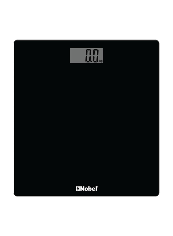 Nobel Bathroom Scale with LCD Display Equipped With High Strain Gauge Sensors with 1 Year Warranty, Black