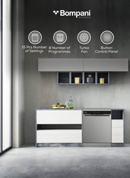 Bompani 15-Place Setting Dishwasher with LED Display, BO5021ST, Silver