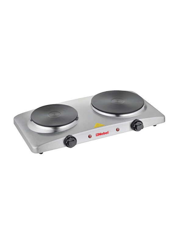 

Nobel Dual Hot Plate with Overheat Protection and Indication Light, 2500W, NHP402SS, Silver