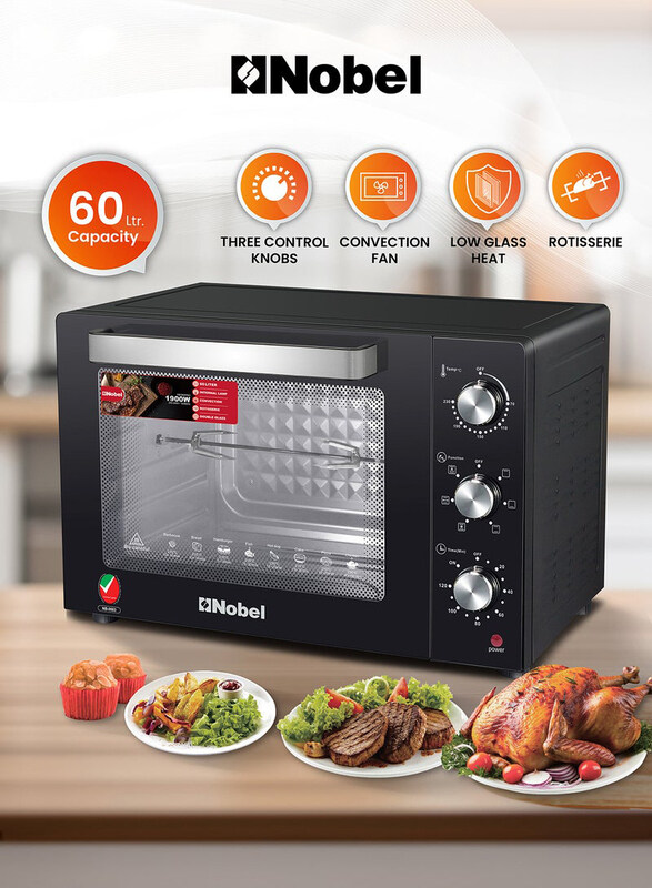 

Nobel 60L Electric Oven, 1900W, NEO60PRO, Black
