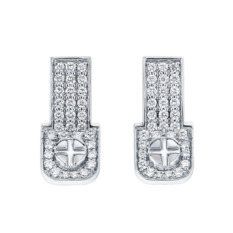 Wazna Jewellery Strength of Spirit 18K White Gold Diamond Studded Earrings