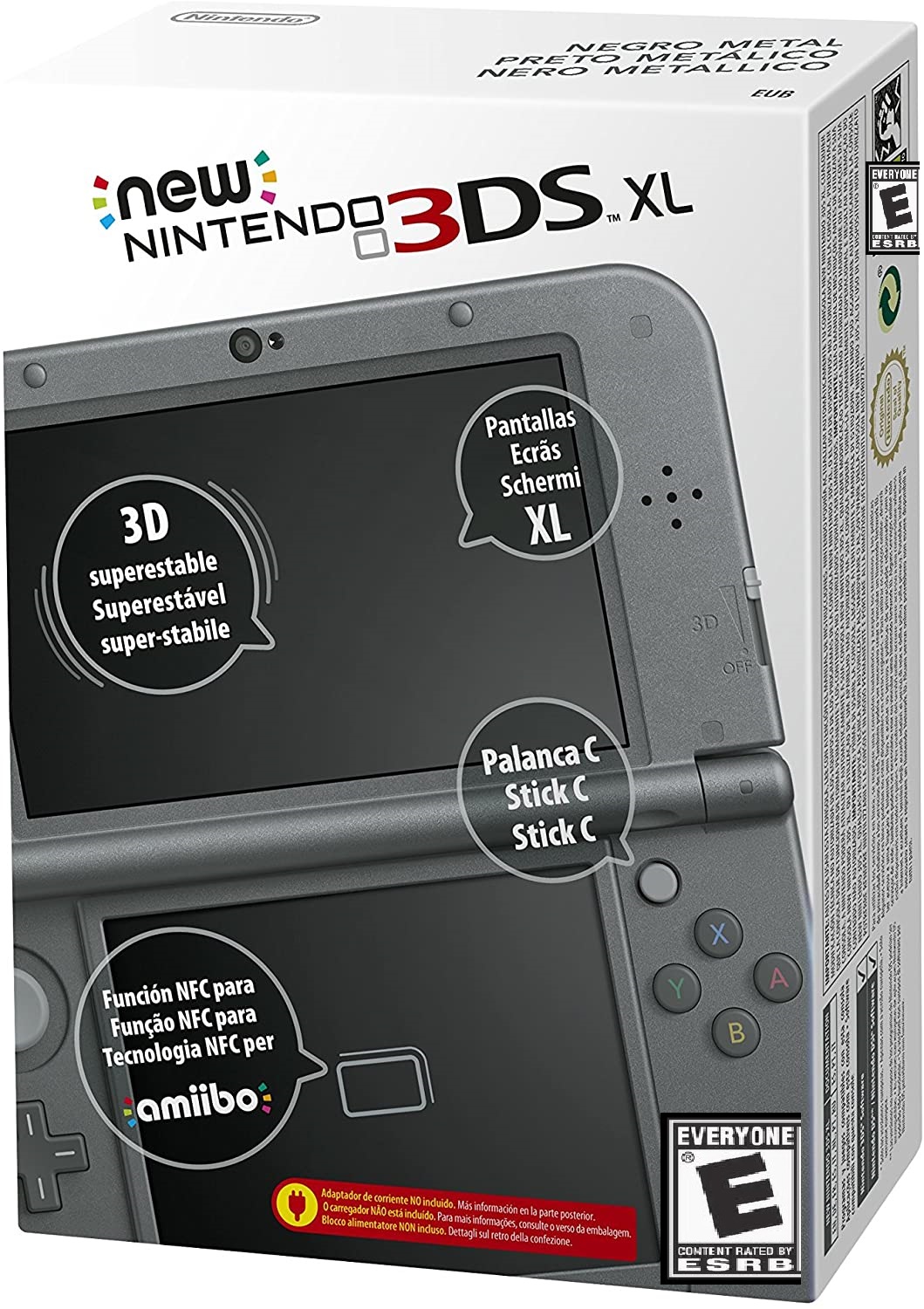 Nintendo NEW 3DS XL Handheld Console, (NO PAL Region, NTSC  US Region), Black