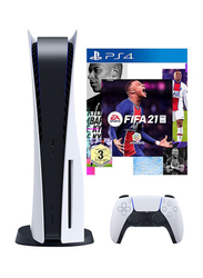 Sony PlayStation 5 Disc Version Console with 1 Controller, FIFA 21 Game, White