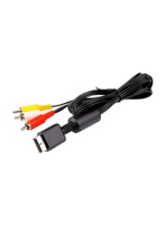 1.8-Meter Audio Video Cable, RCA to DVI for Sony PlayStation PS1/PS2/PS3, Black