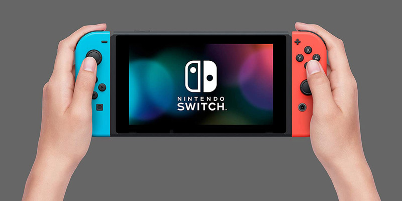Nintendo Switch Handheld Gaming Console with Joy-Con Controllers, HAC-001(-01), Neon Blue/Red