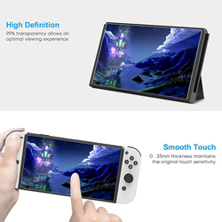 T Tersely Premium 9H Tempered Glass Screen Protector for Nintendo Switch OLED 7-inch, 3 Pieces, Clear