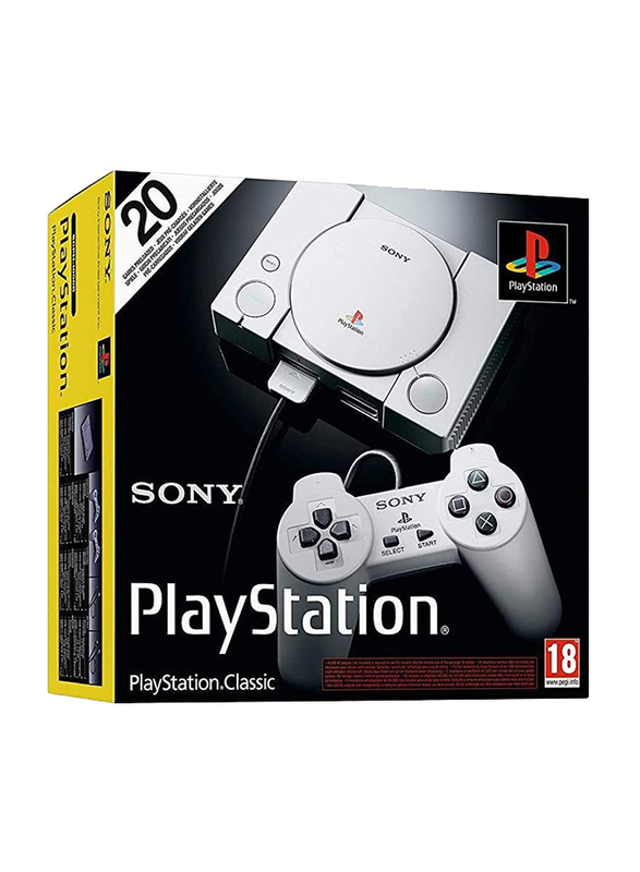 Sony PlayStation Classic Video Game Console, with 20 Pre-Loaded Games, Grey