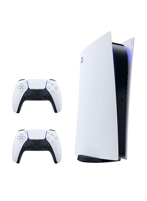 Sony PlayStation 5 Digital R2 Console, 825GB, With 2 Dual Sense Controllers, Japan Version, White