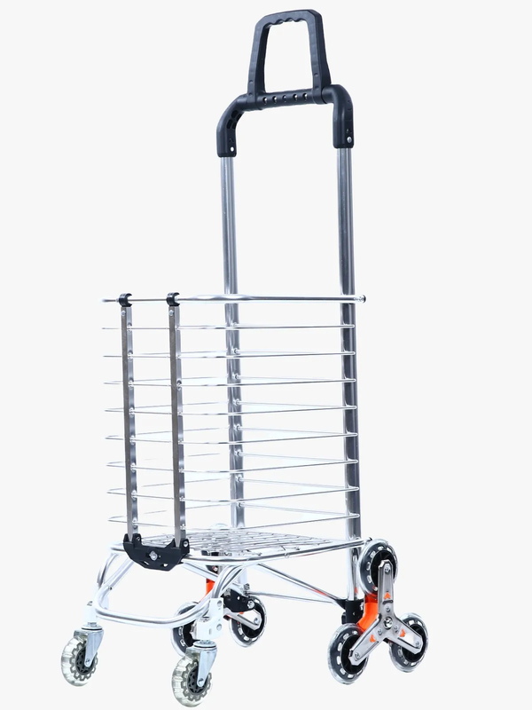 

GREEN LION FOLDABLE SHOPPING TROLLEY - SILVER