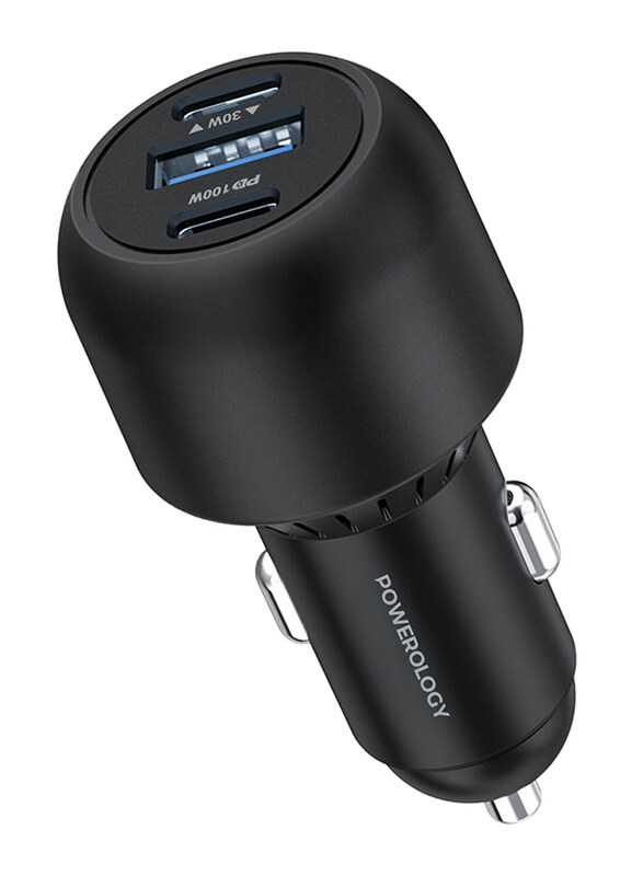

Powerology Ultra-Quick Car Charger, 130W, Black