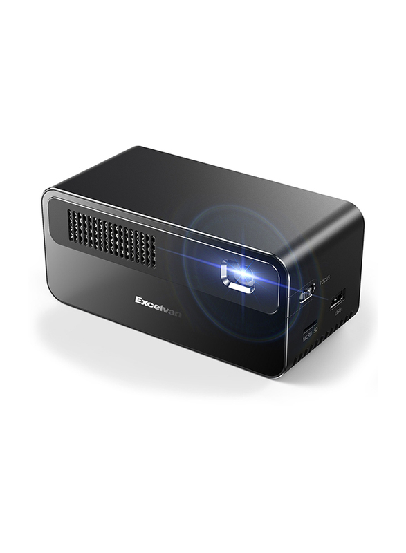 HDP300 LED HDMI Wireless Smart Projector with Android, 300 Lumens, Black