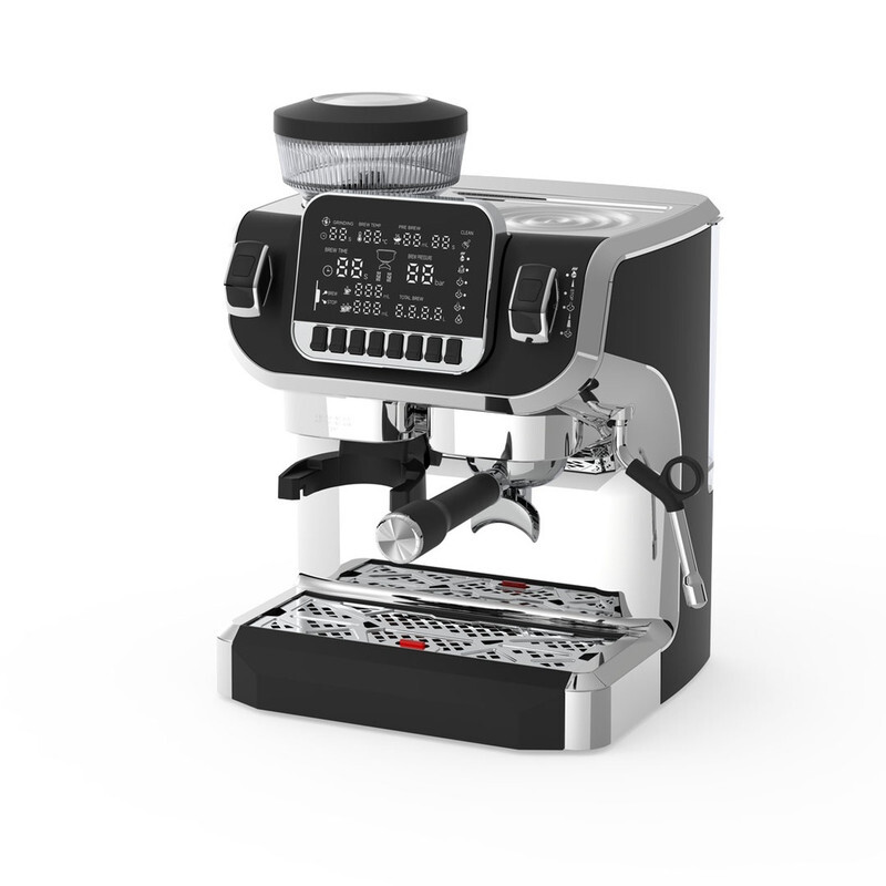 Lepresso Espresso Coffee Maker with Bean Grinder and LCD Display - Black