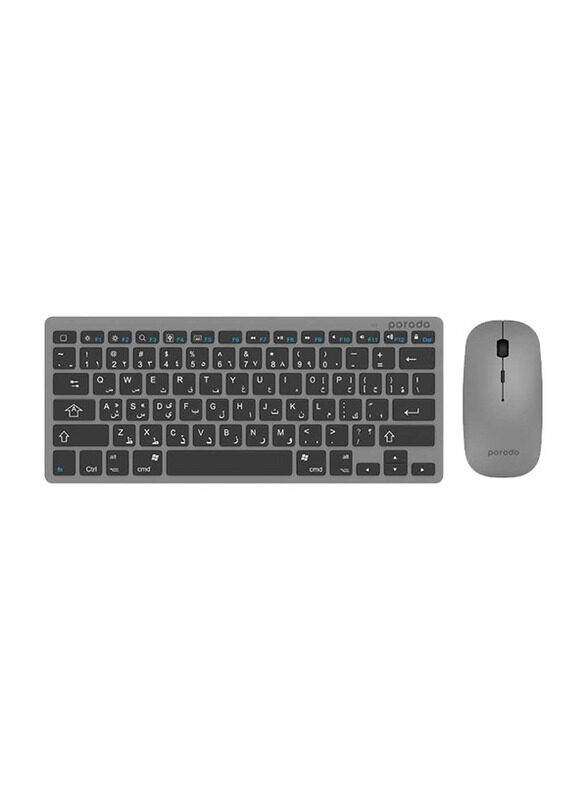 

Porodo Bluetooth Keyboard and Mouse Combo, Grey