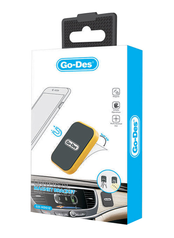Go-Des Universal Magnet Mobile Phone Bracket, Yellow/Black