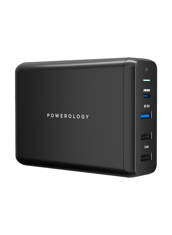 Powerology Multi-Port Quick Charge Power Adapter, Black