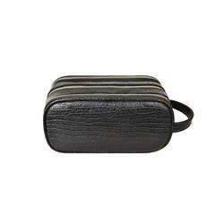 Green Lion Citizen Croco Leather Pouch -Black