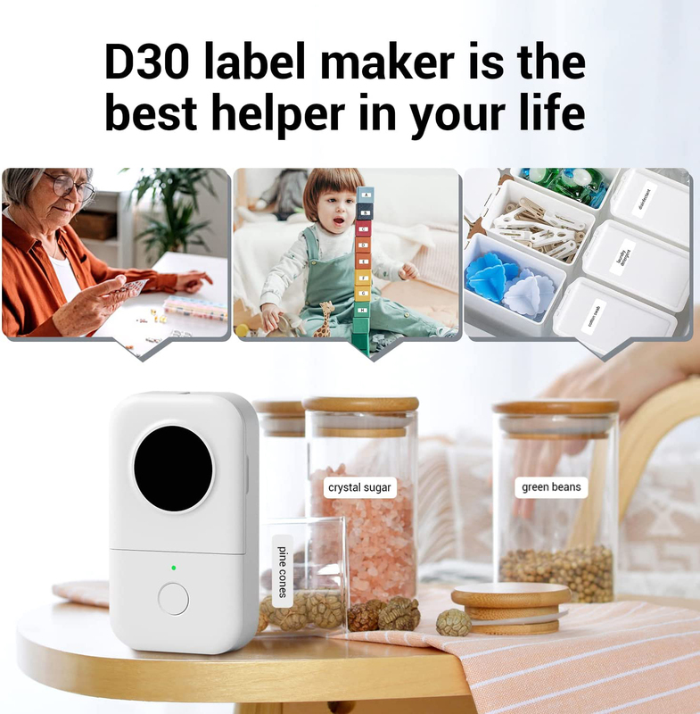 D30 Small Label Printer, White