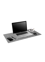 Powerology Vegan Leather Desk Pad, Textured Grey