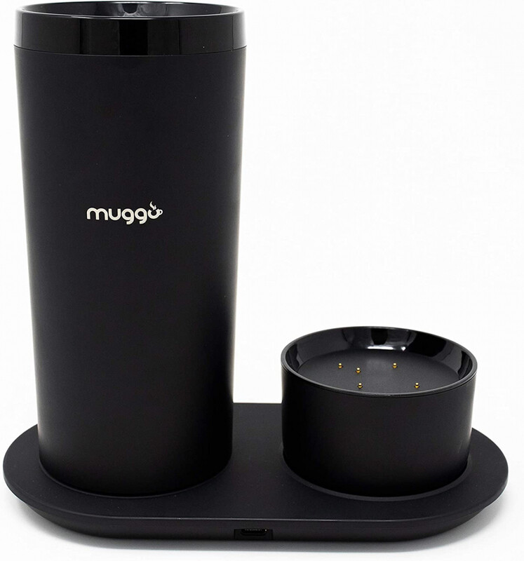 

Muggo 12 Oz Temperature Control Mug With 3 Hour Battery Life, Tea, Coffee, & Hot Beverage Warmer, Heated Travel Mug With Dual Charger