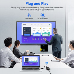 Powerology Wireless HDMI Mirroring Adaptor Pair with USB-C Cable Full HD 1080P