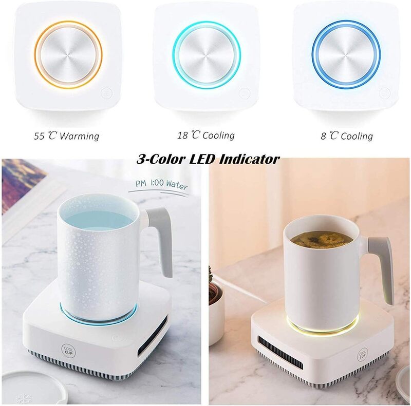 2 In 1 Cup Cooler Warmer Cooling Mug Use Heating Cooling Beverage Plate for Water Tea Drinks Milk Soft Drinks
