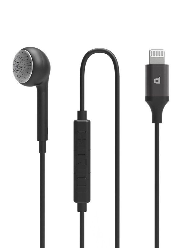 

Powerology Mono Wired In-Ear Earphone with Lightning Connector, Black