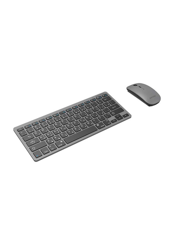 Porodo Bluetooth Keyboard and Mouse Combo, Grey