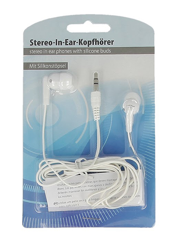 Trishi Stereo In-Ear Headphones with Silicone Buds, White