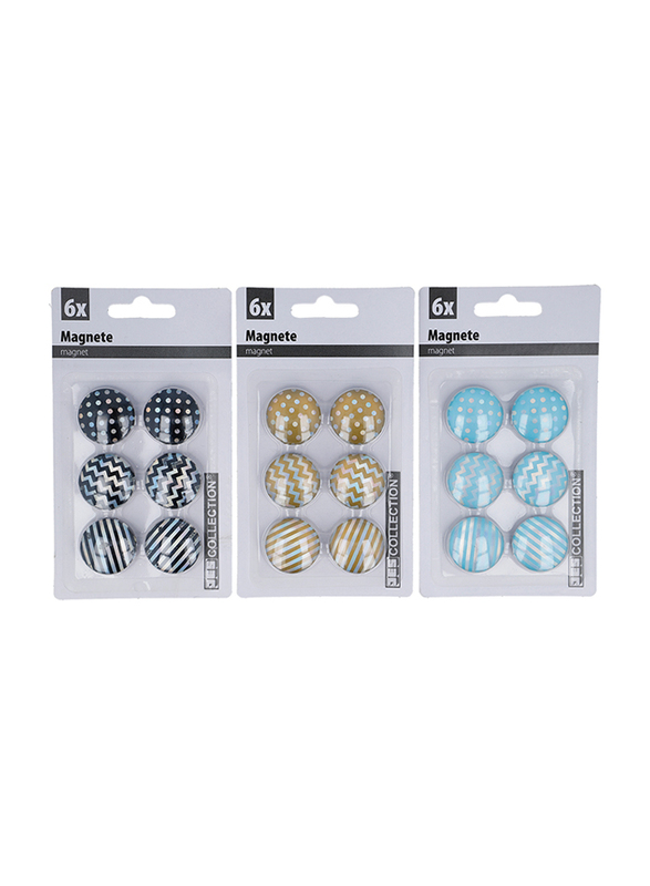 Trishi Glass Magnet, 6 Pieces, Assorted