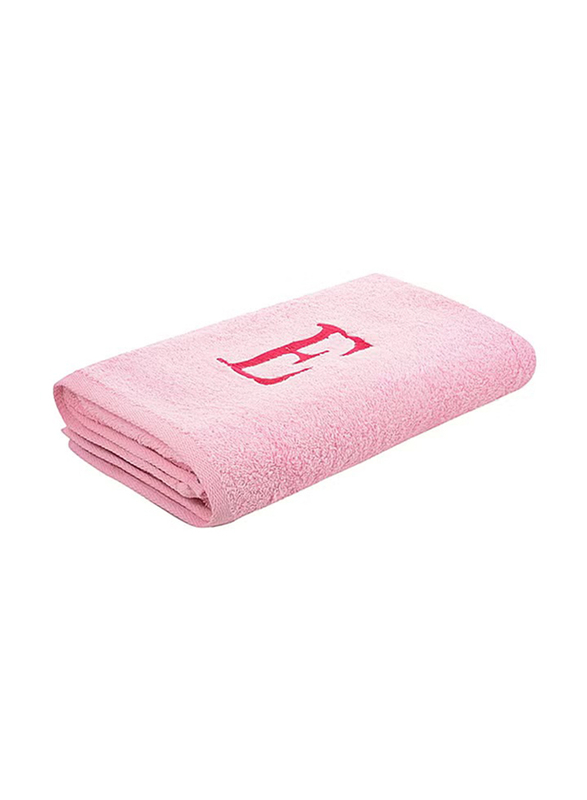 Style Premiere Embroidered E Bath Towel, Pink