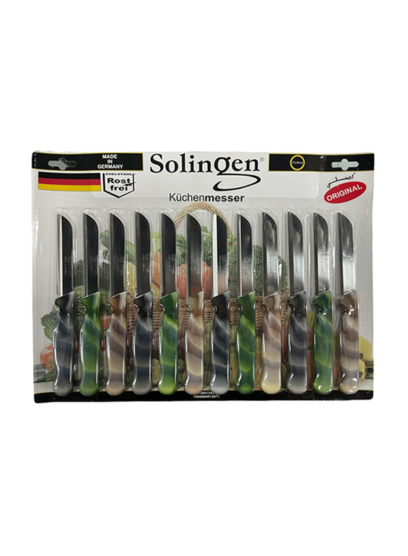 Solingen 12-Piece Marble Camo Colour Knives Set, Multicolour