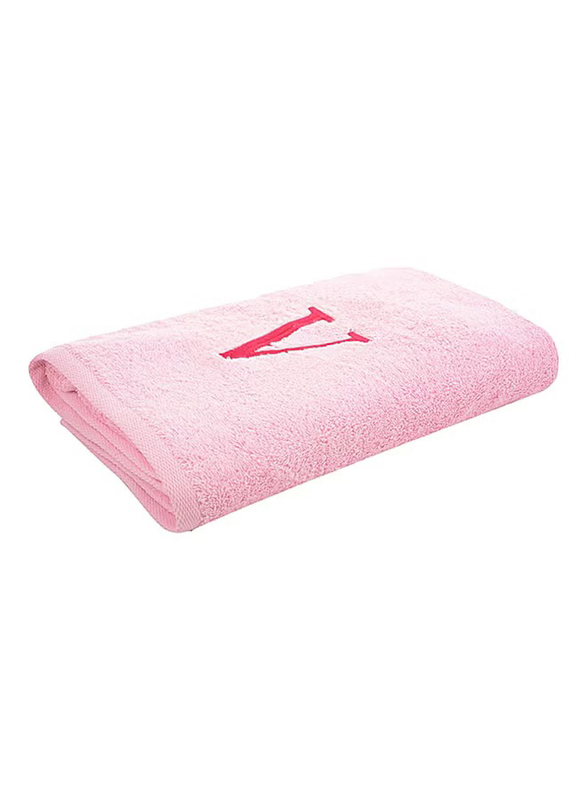 Style Premiere Embroidered V Bath Towel, Pink