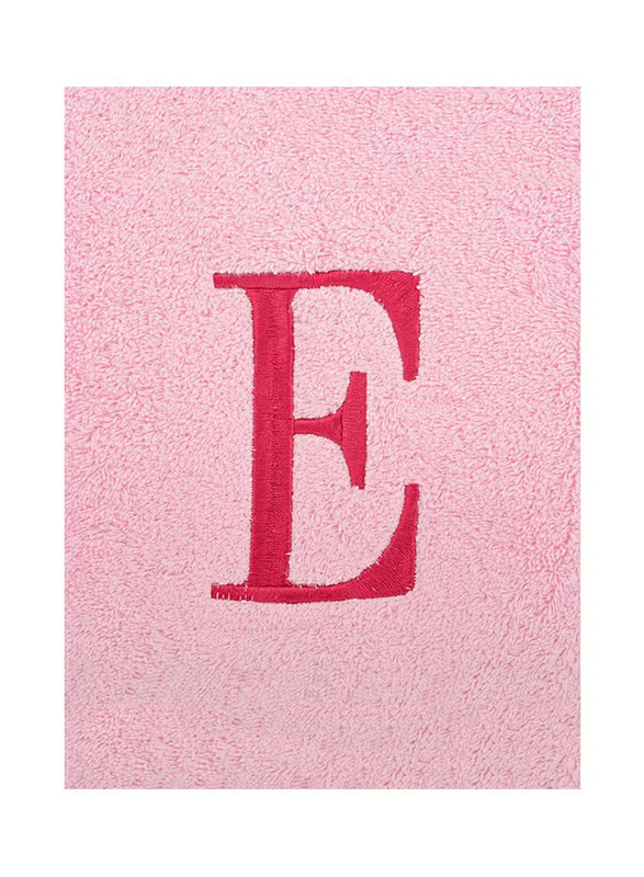 Style Premiere Embroidered E Bath Towel, Pink
