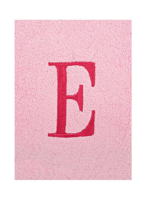 Style Premiere Embroidered E Bath Towel, Pink