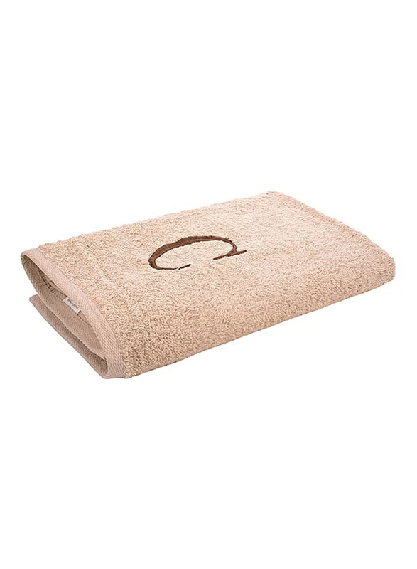 Style Premiere Embroidered C Bath Towel, Beige