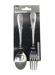 Trishi 2-Piece Childrens Cutlery Set, Silver