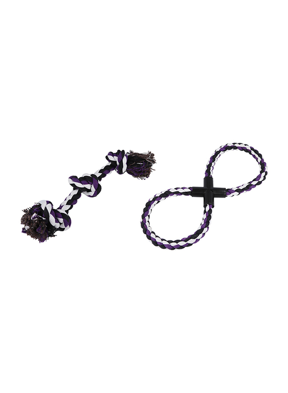 Trishi Dog Toy Rope, Black/White