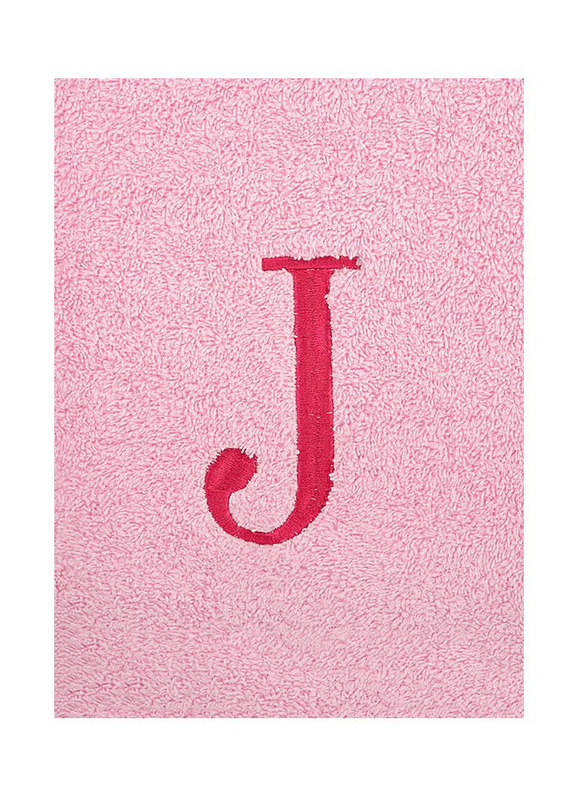 Style Premiere Embroidered J Bath Towel, Pink