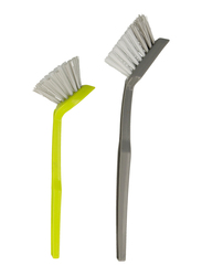 Trishi Cleaning Brush Set, 2 Piece, Green/Grey