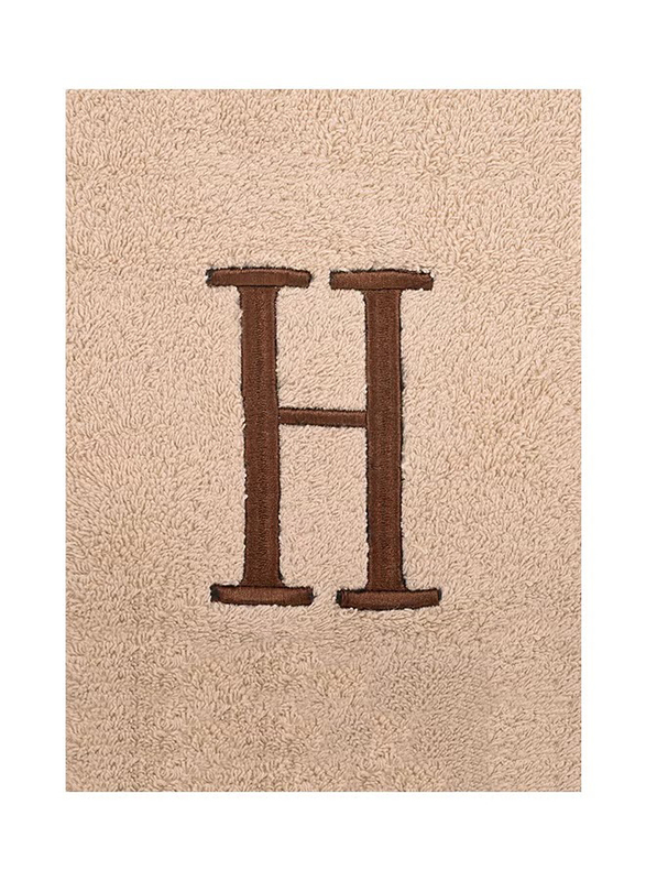 Style Premiere Embroidered H Bath Towel, Beige