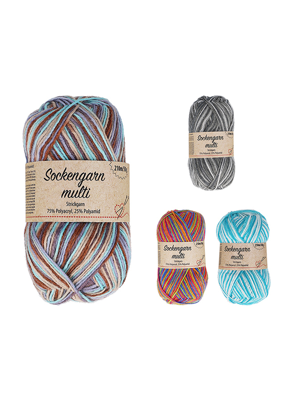 Trishi Socks Multi Knitting Yarn, Assorted