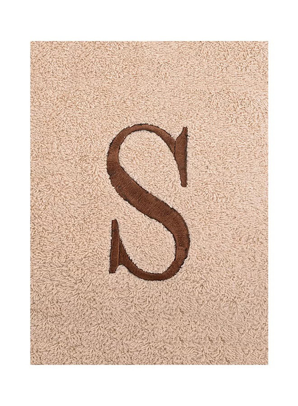 Style Premiere Embroidered S Bath Towel, Beige