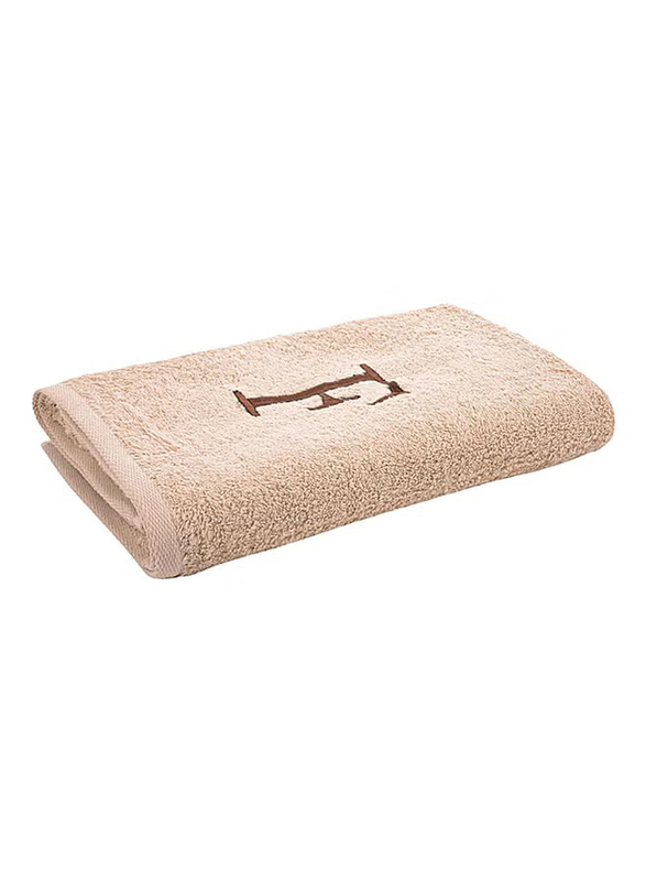 Style Premiere Embroidered F Bath Towel, Beige