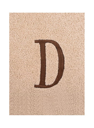 Style Premiere Embroidered D Bath Towel, Beige