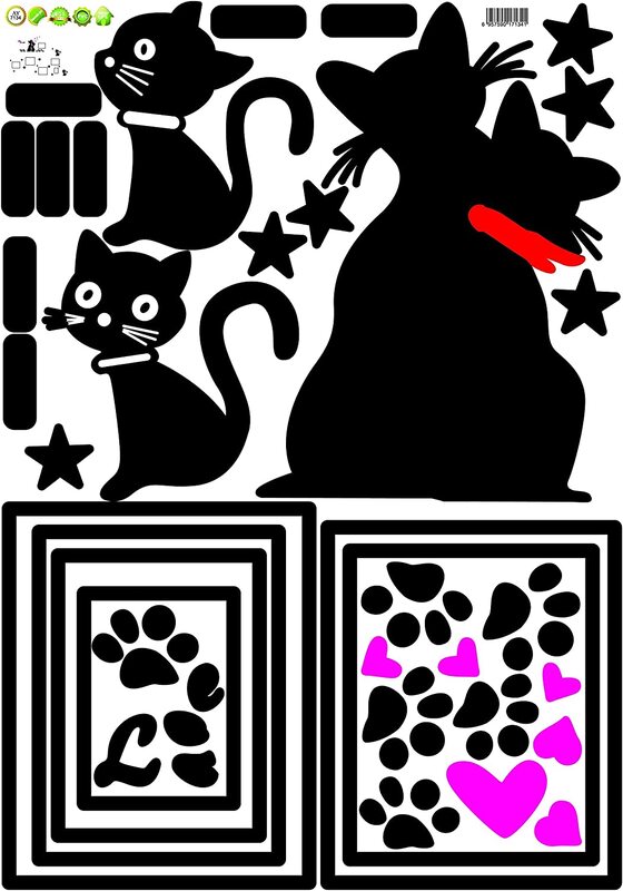 Home Pro Cats Wall Sticker, Black
