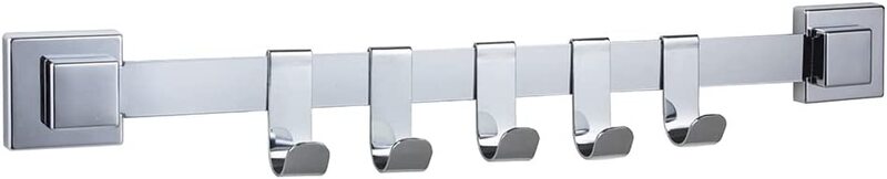 Home Pro Smartloc Bathroom Rail with 5 Hooks, 40cm, Silver