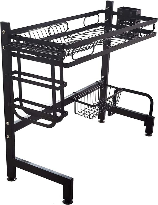 Home Pro Over the Sink Dish Rack, Black