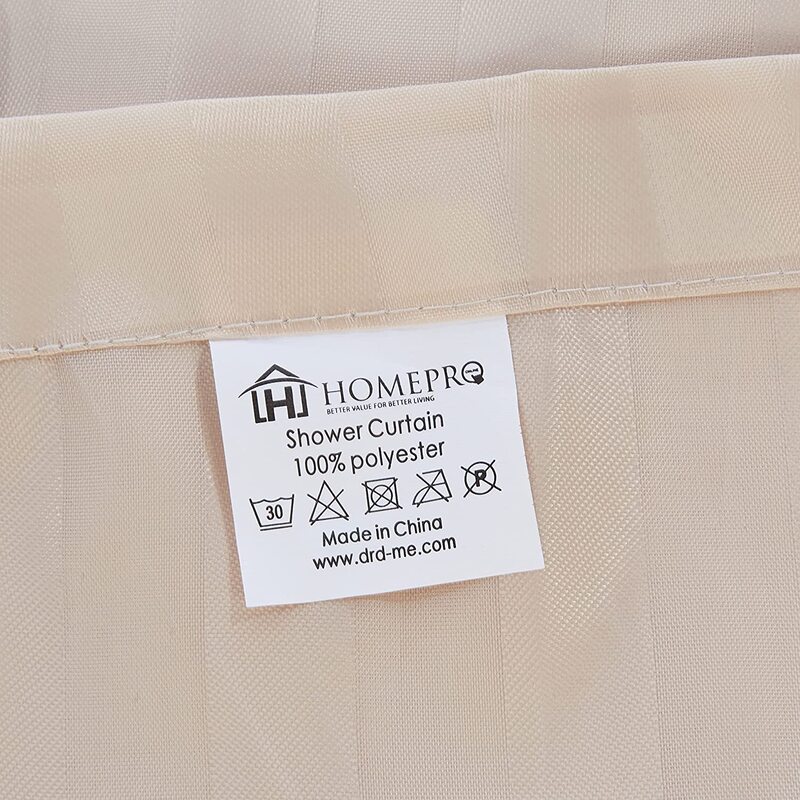 Home Pro Polyester Shower Curtain, 180cm, Beige